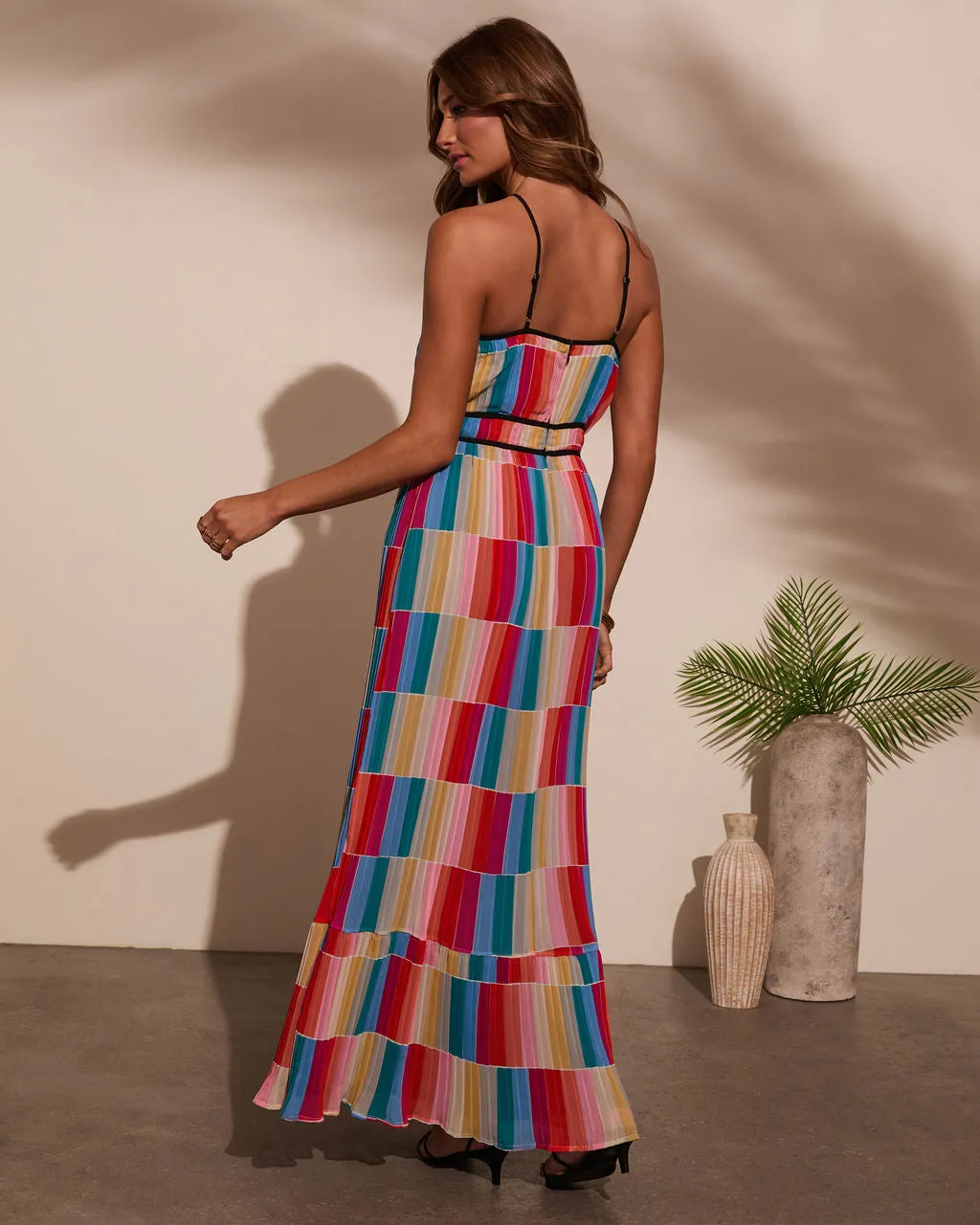 Kimber Abstract Pleated Maxi Dress sold by Vici product image thumbnail 4