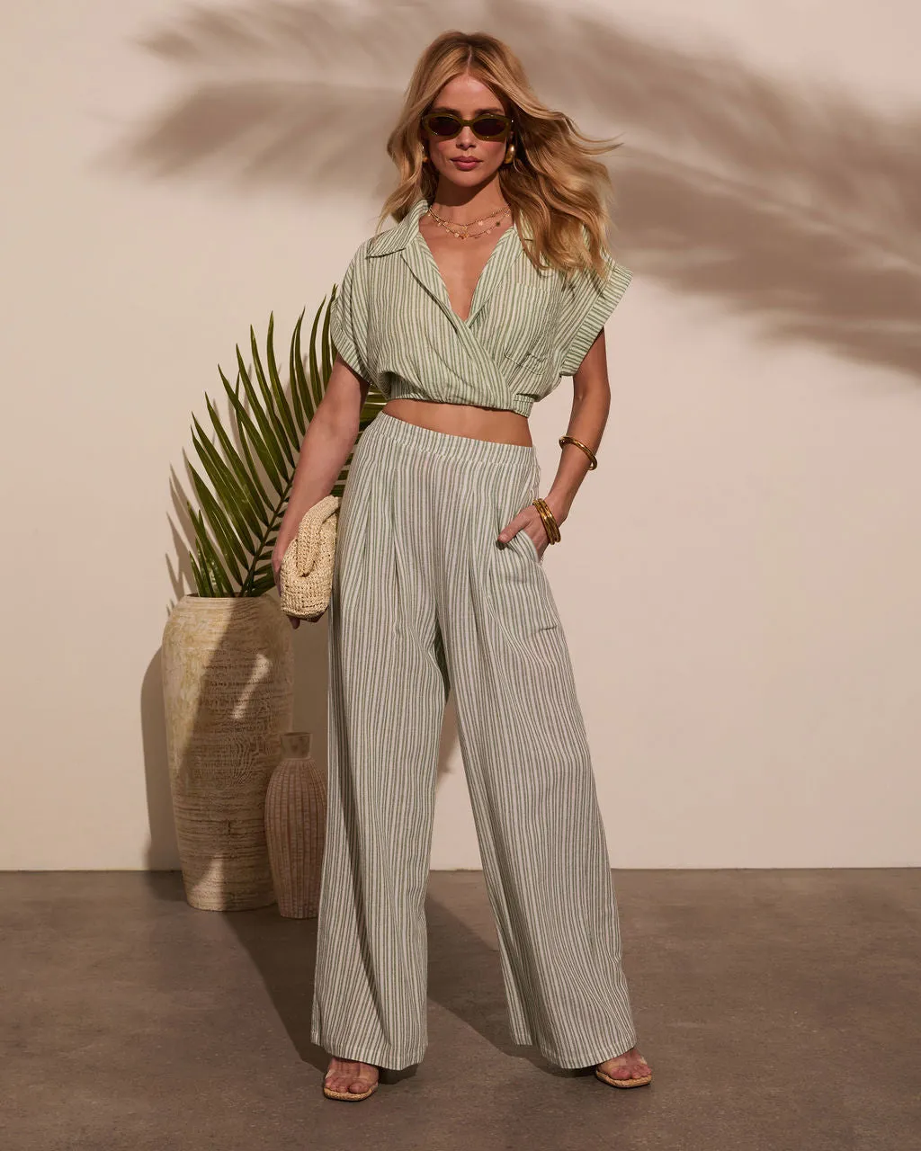 Seas the Day Striped Wide Leg Pants sold by Vici
