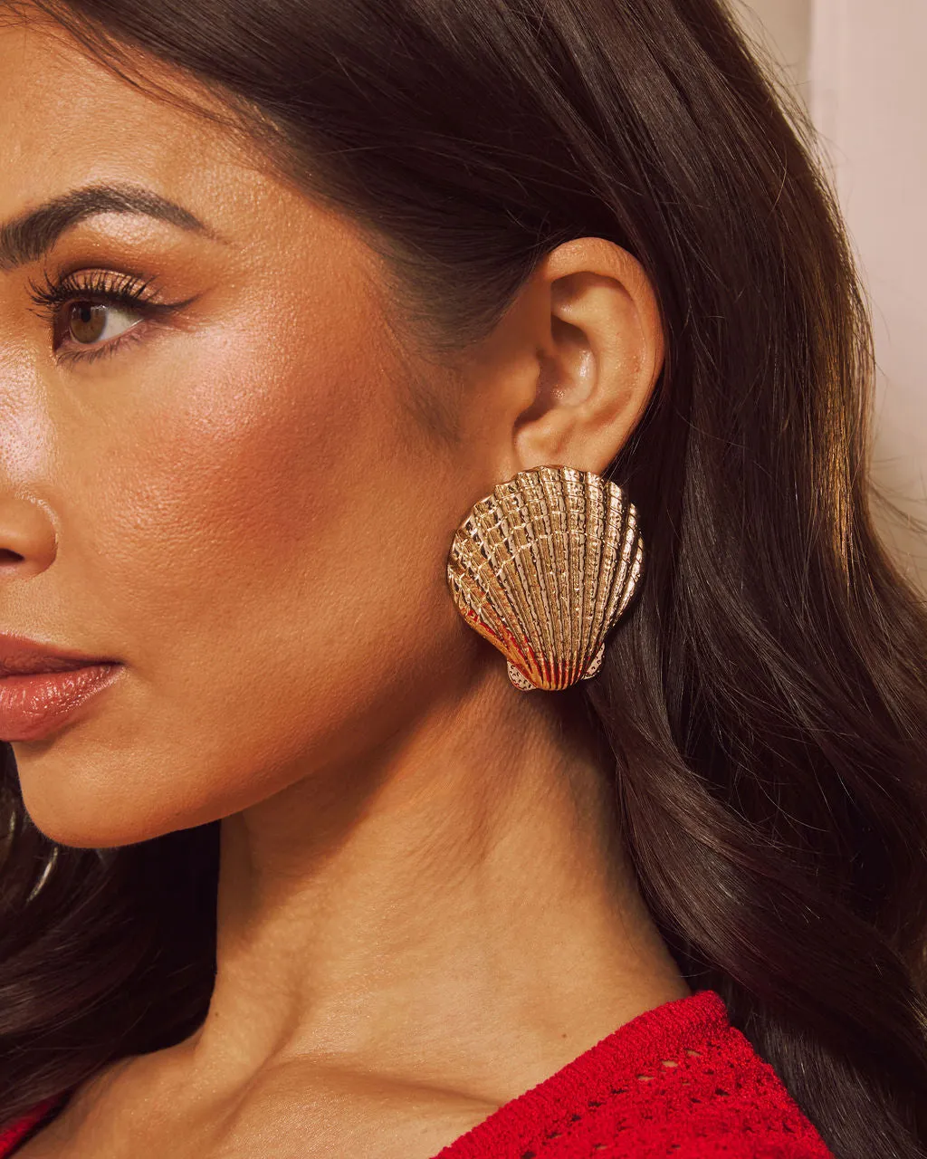 Tropic Cove Textured Seashell Earrings sold by Vici