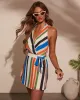 Coast To Coast Striped Wrap Tie Romper sold by Vici