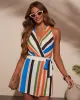 Coast To Coast Striped Wrap Tie Romper sold by Vici
