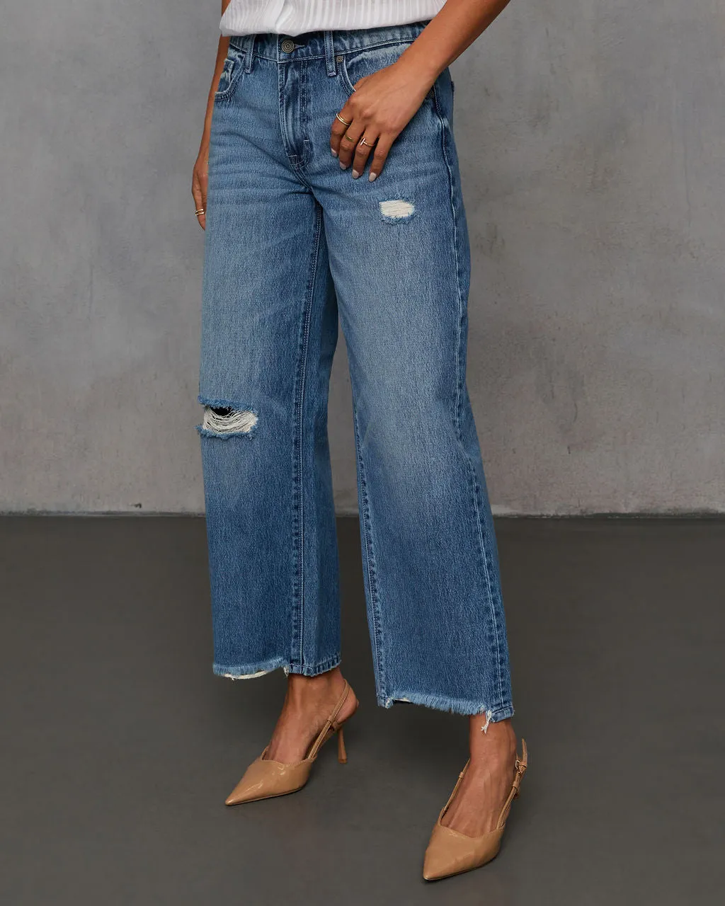 Olsen Rigid Distressed Barrel Jeans sold by Vici product image thumbnail 3