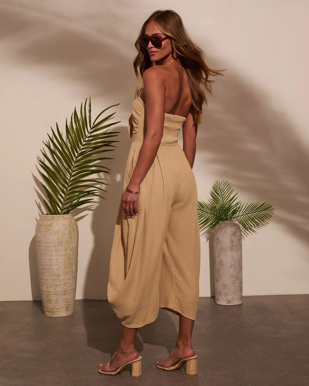 Free Spirited Strapless Tie Front Jumpsuit sold by Vici product image thumbnail 4