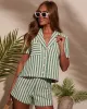 Fresh Feels Striped Collared Button Down Top sold by Vici