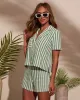 Fresh Feels Striped Collared Button Down Top sold by Vici