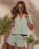 Fresh Feels Striped Collared Button Down Top sold by Vici