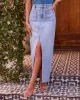 Kamora Denim Maxi Skirt sold by Vici