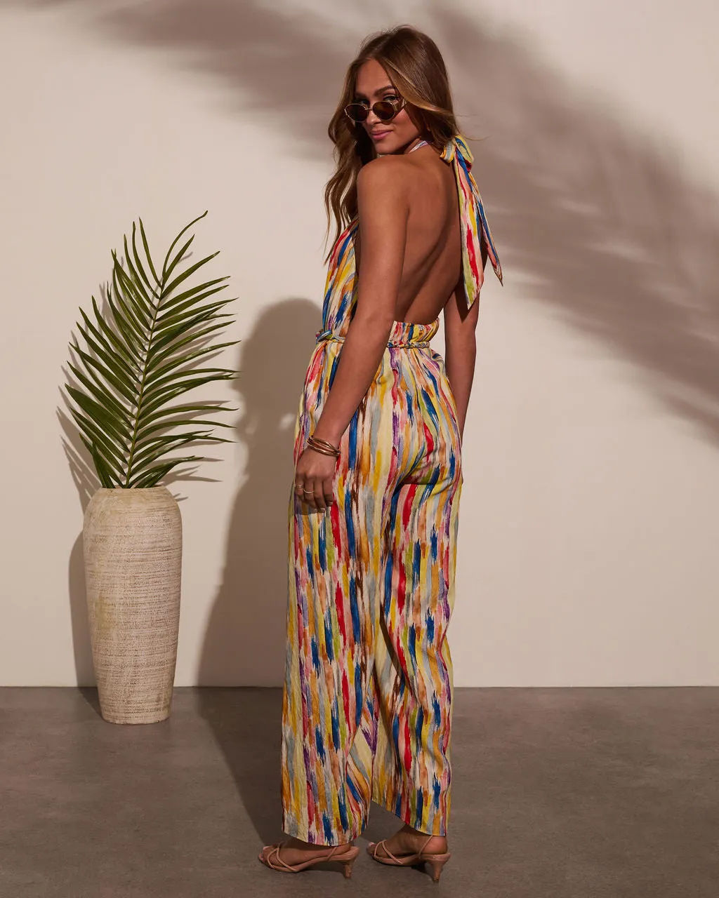 Magic Hour Halter Waist Tie Jumpsuit sold by Vici product image thumbnail 4