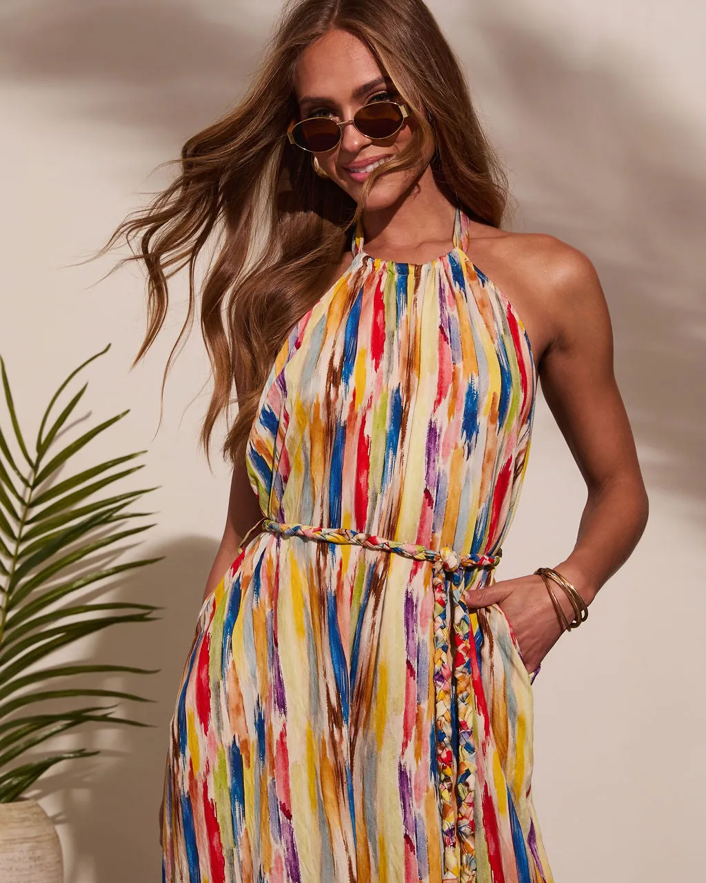 Magic Hour Halter Waist Tie Jumpsuit sold by Vici product image thumbnail 2
