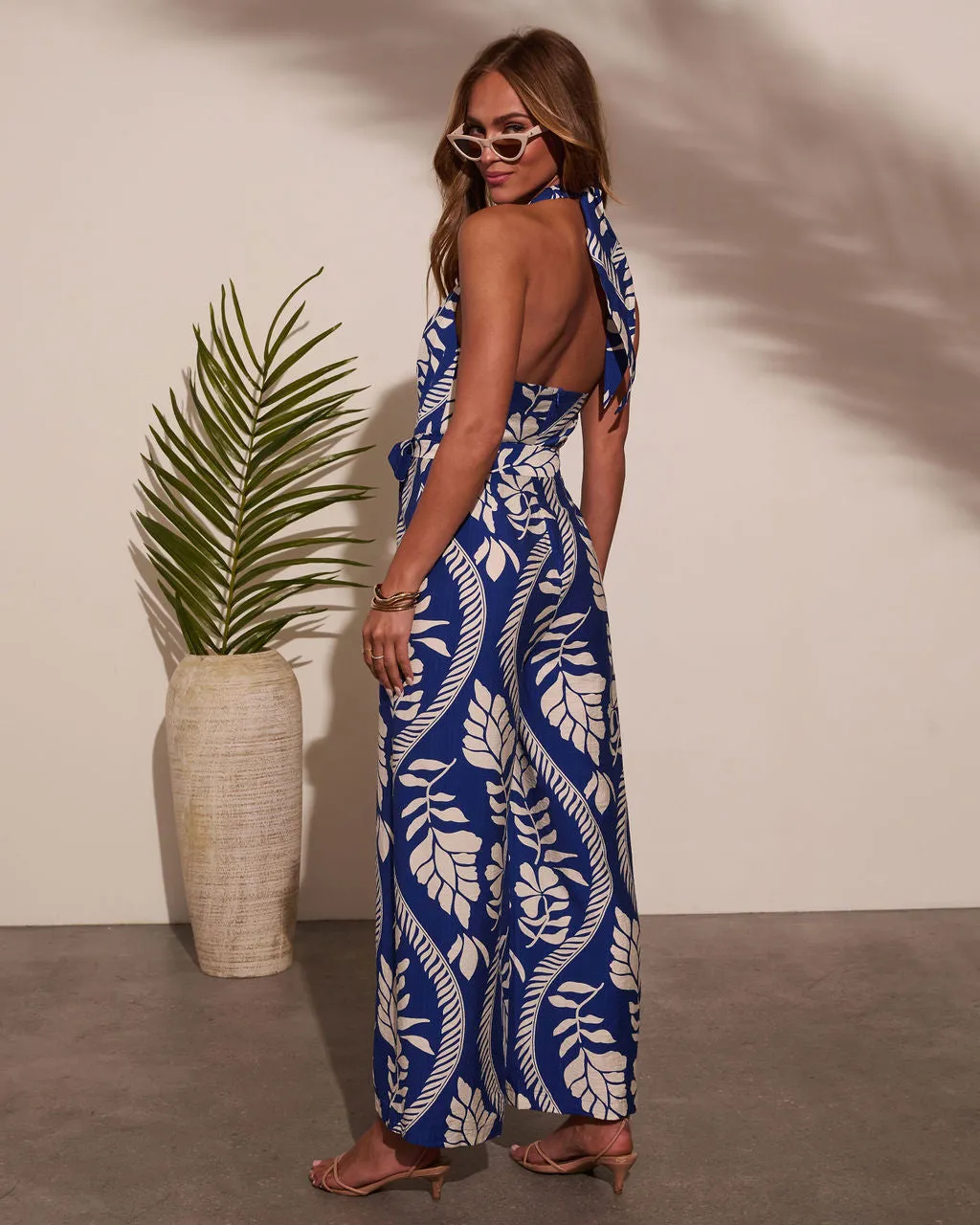 Romah Halter Waist Tie Jumpsuit sold by Vici product image thumbnail 4