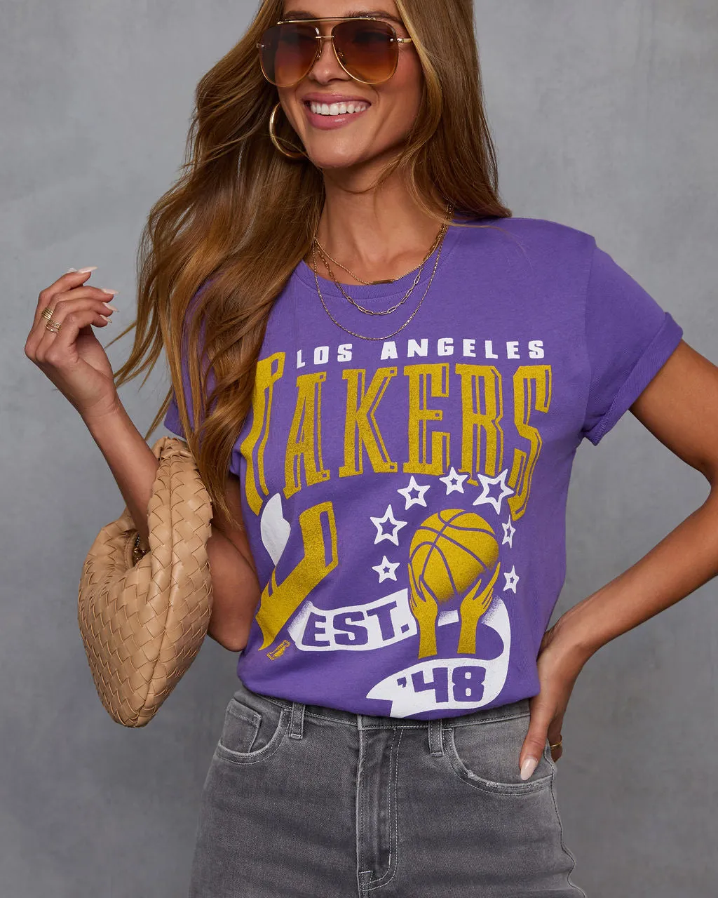LA Lakers Short Sleeve Graphic Tee sold by Vici