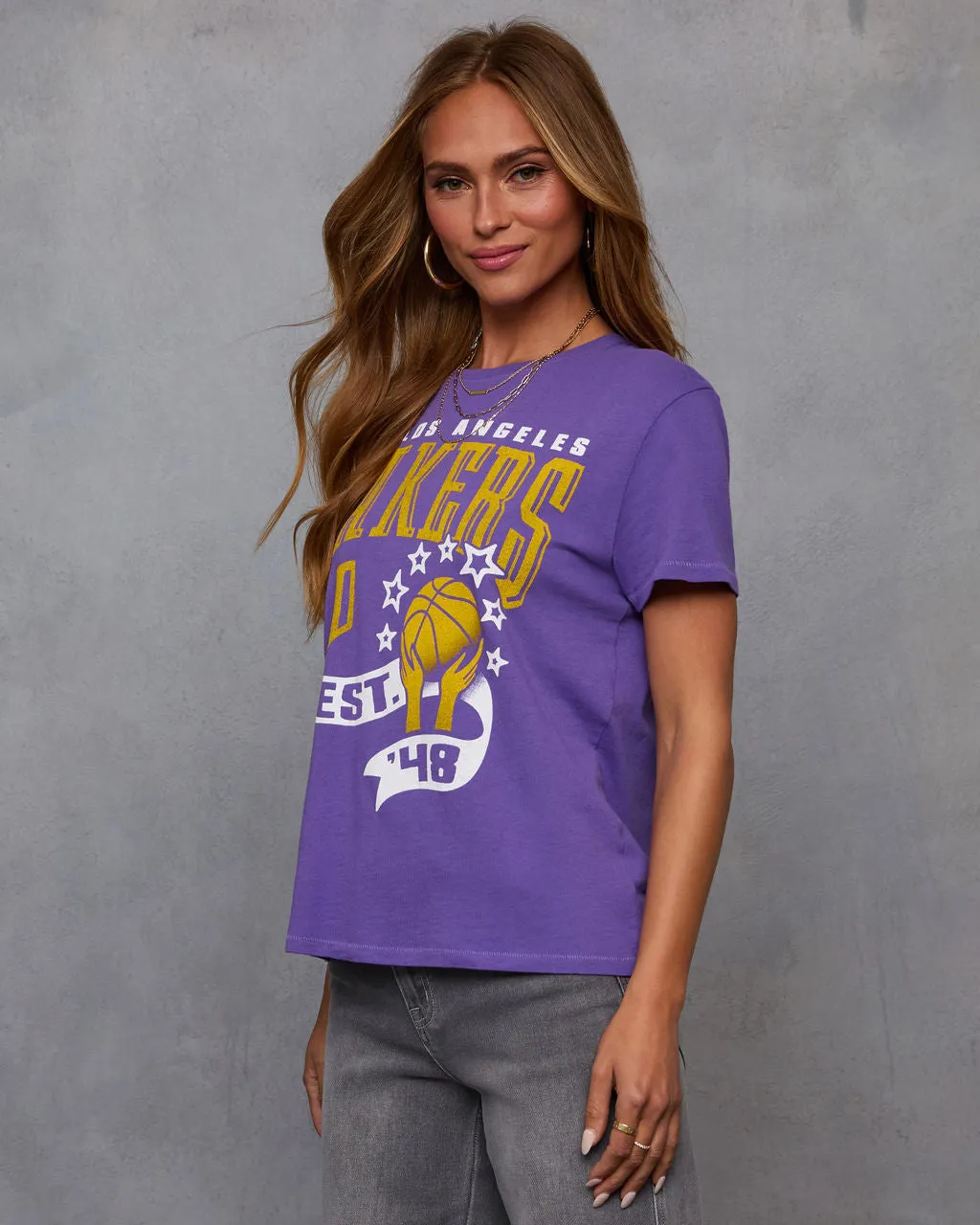 LA Lakers Short Sleeve Graphic Tee sold by Vici product image thumbnail 3