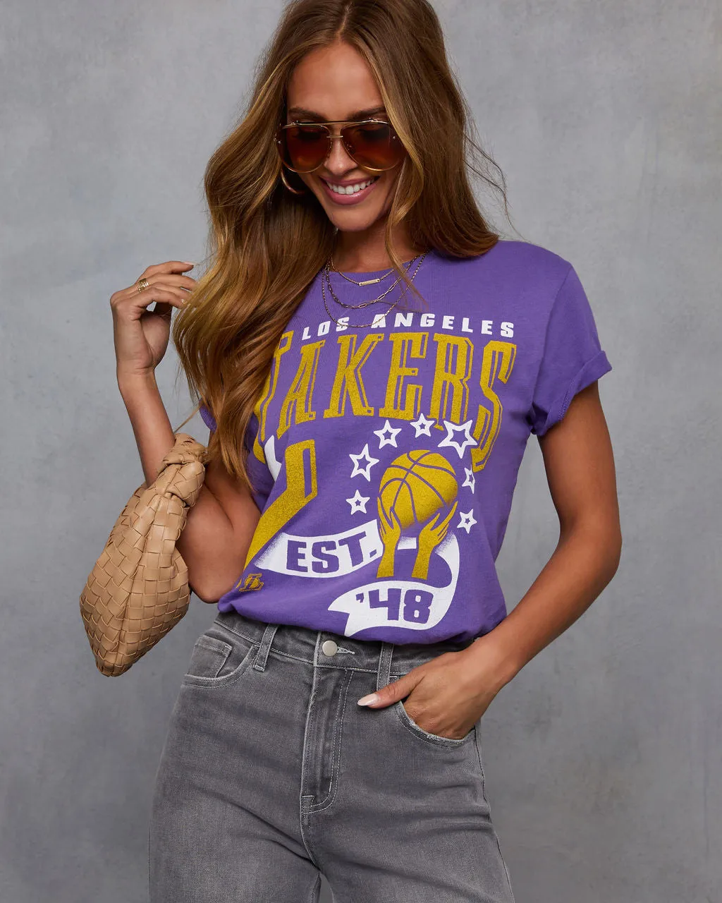 LA Lakers Short Sleeve Graphic Tee sold by Vici product image thumbnail 5