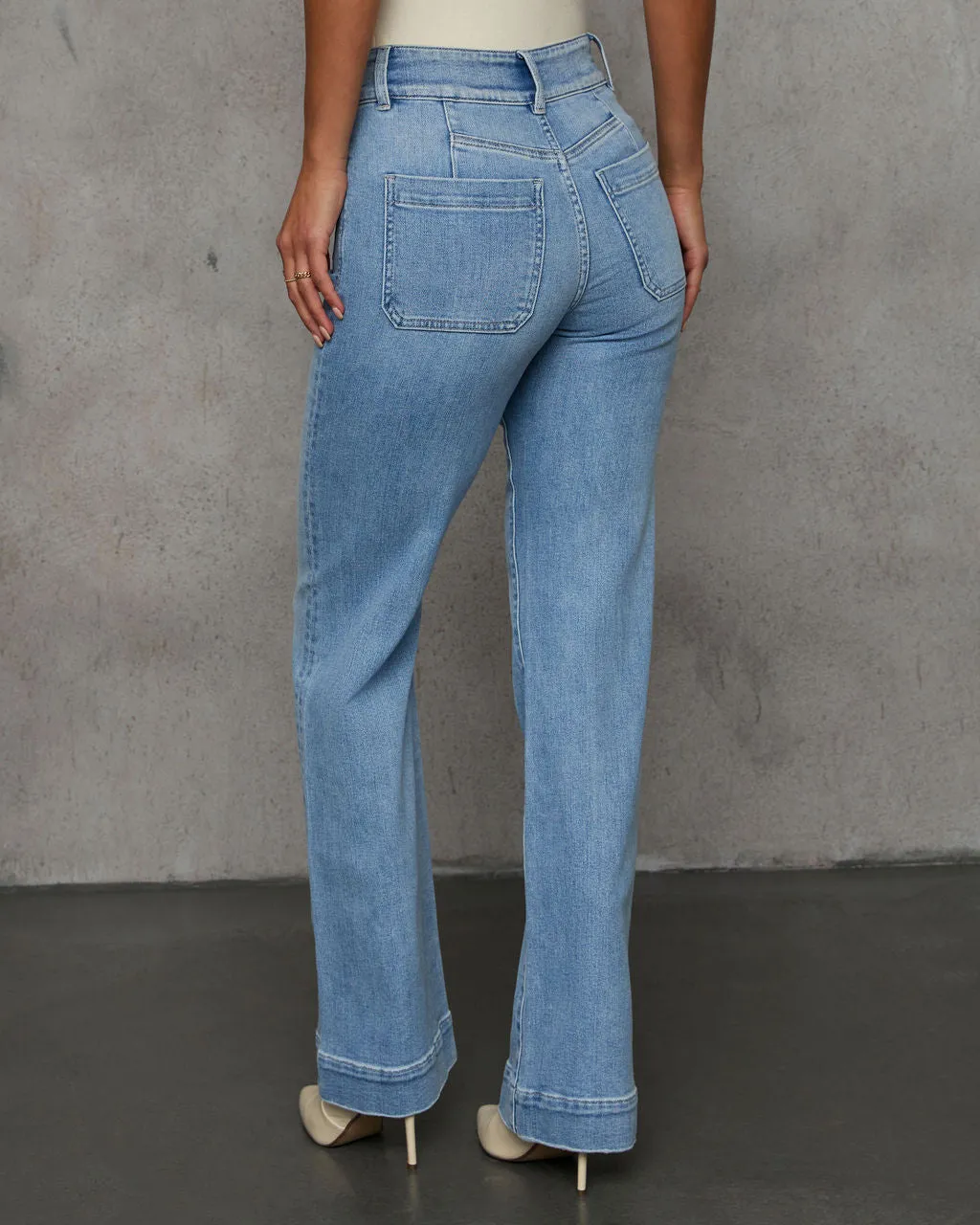 Found You Here Stretch High Rise Wide Leg Jeans sold by Vici product image thumbnail 4