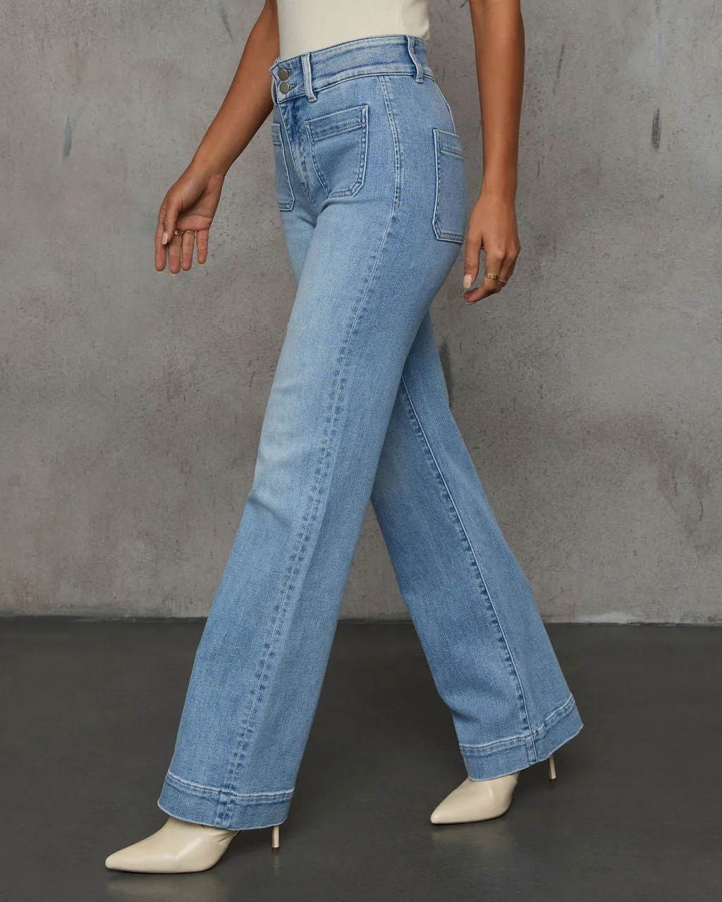 Found You Here Stretch High Rise Wide Leg Jeans sold by Vici product image thumbnail 3