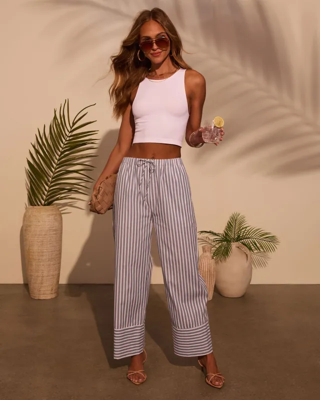 Jailen Striped Waist Tie Pants made by Vici