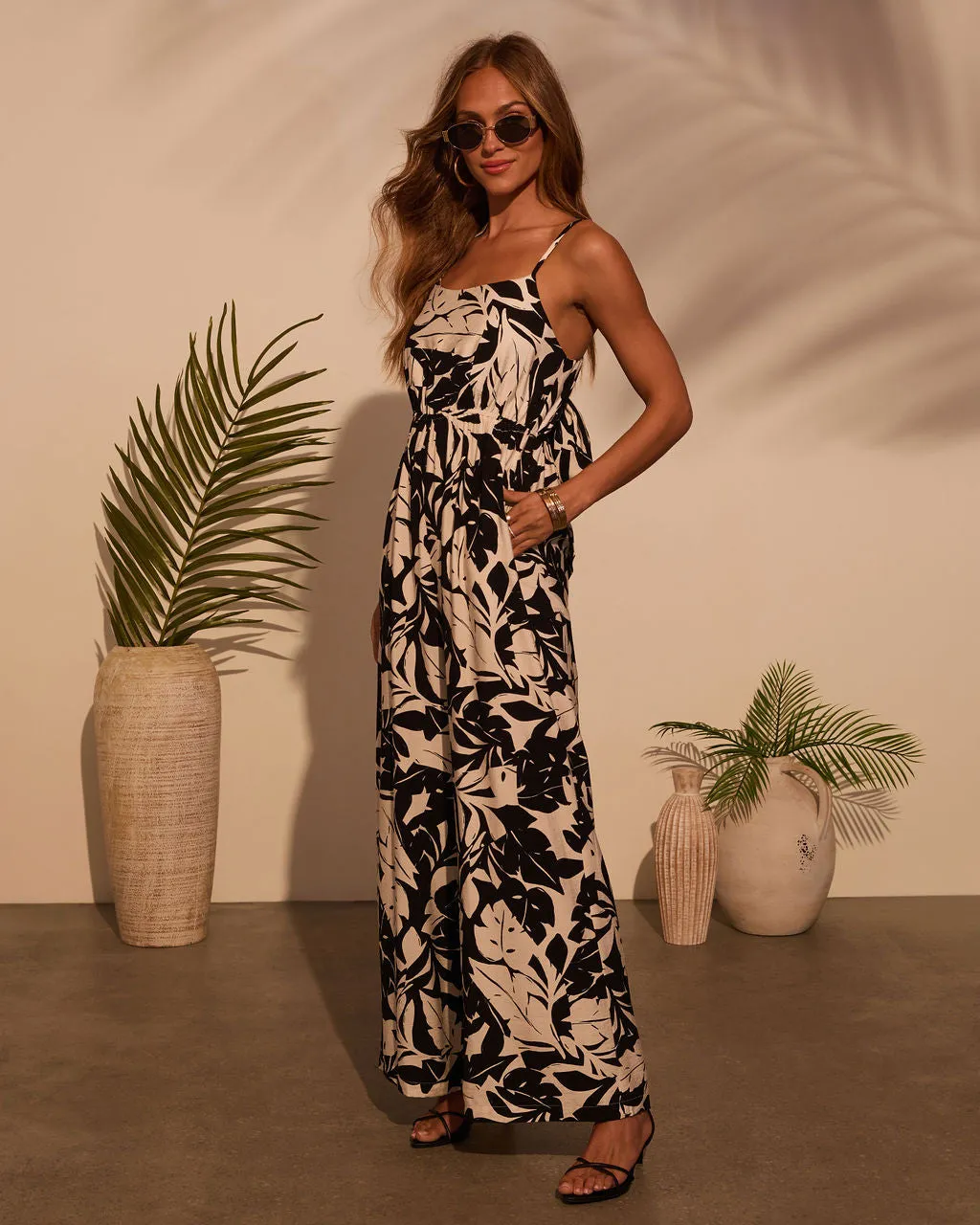 Junie Palm Printed Jumpsuit sold by Vici product image thumbnail 3