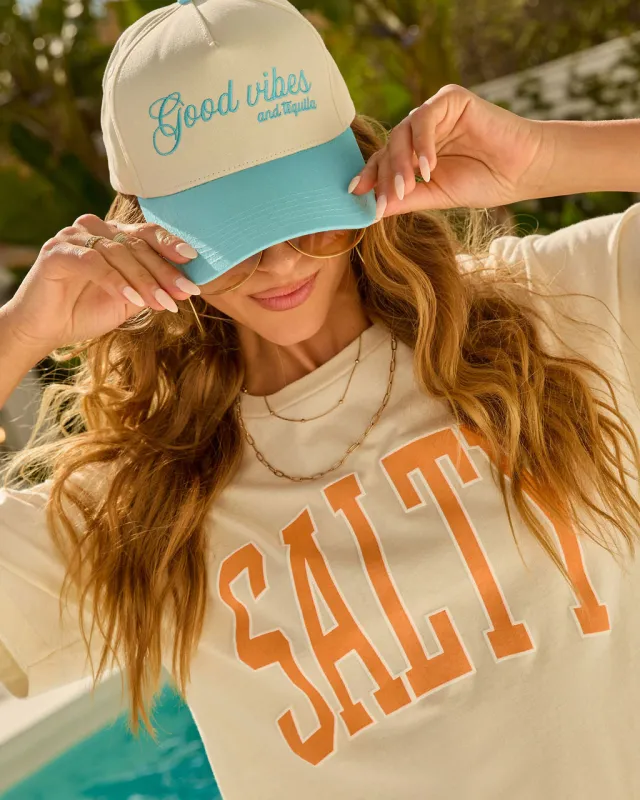 Good Vibes and Tequila Trucker Hat sold by Vici