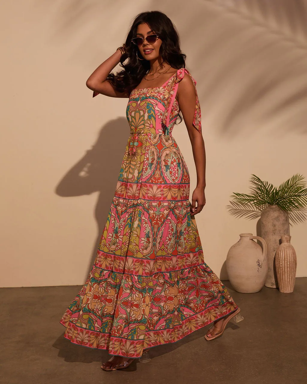 Coastal Luxe Abstract Maxi Dress sold by Vici product image thumbnail 3
