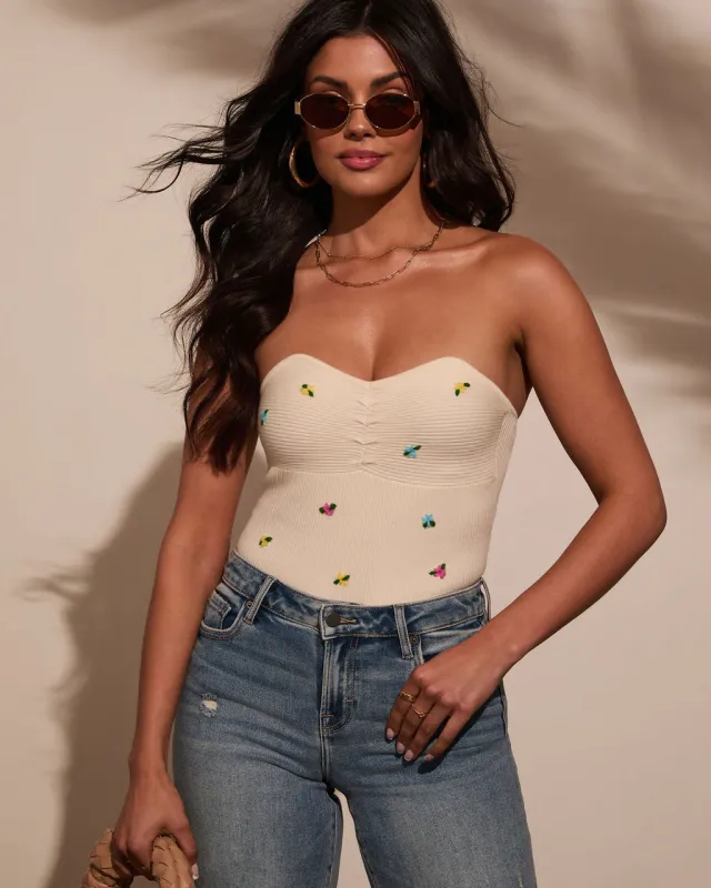 Petal Play Floral Strapless Top made by Vici