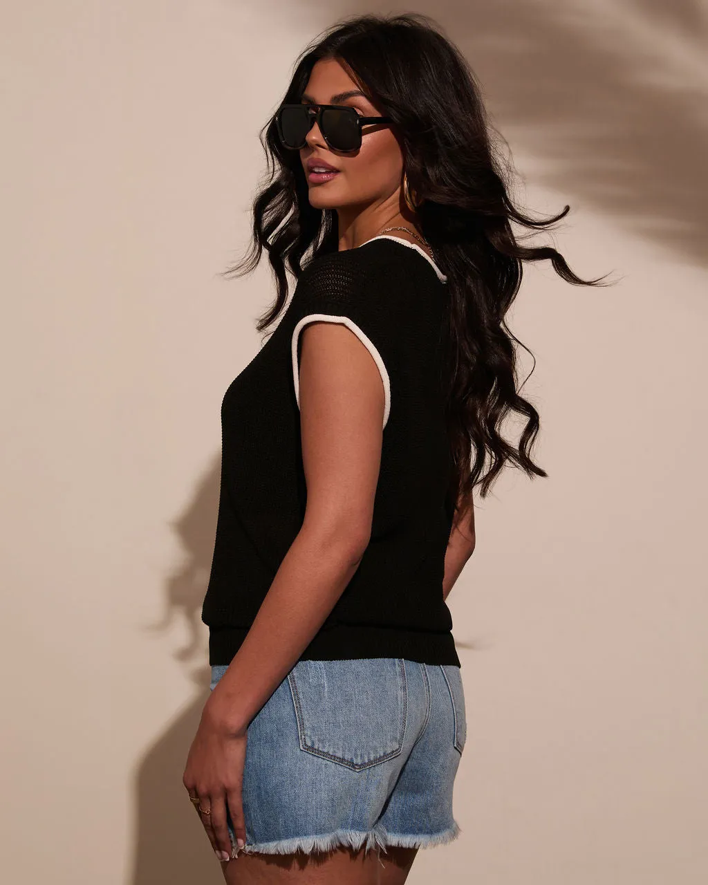 Madeline Knit Contrast Trim Top sold by Vici product image thumbnail 4