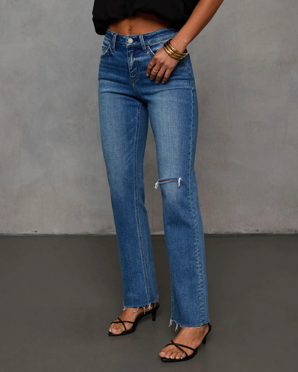 Elodiena Super Stretch Distressed Skinny Jeans sold by Vici product image thumbnail 3