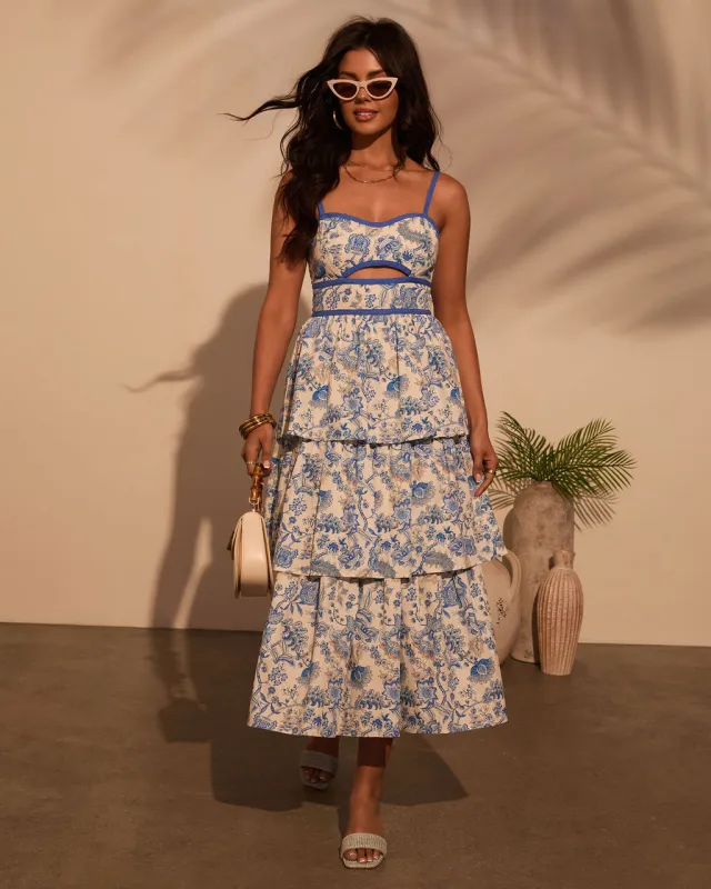Serenity Floral Cutout Maxi Dress sold by Vici