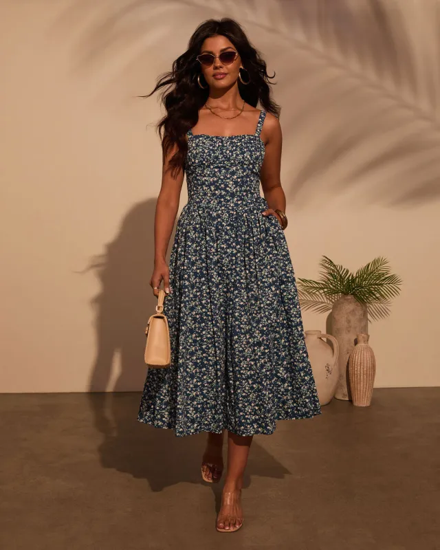 Vivvie Floral A Line Midi Dress sold by Vici