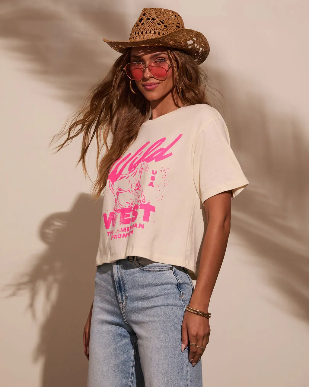Wild West Cropped Graphic Tee sold by Vici product image thumbnail 3