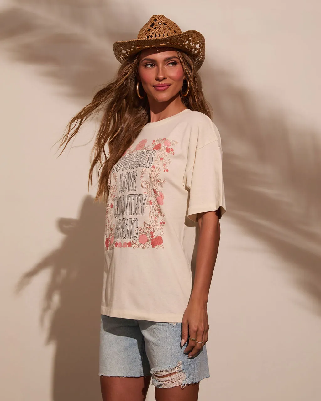 Cowgirls Love Country Music Short Sleeve Graphic Tee sold by Vici product image thumbnail 3