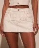Keena Open Waist Denim Mini Skirt sold by Vici