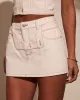 Keena Open Waist Denim Mini Skirt sold by Vici