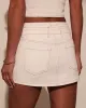 Keena Open Waist Denim Mini Skirt sold by Vici