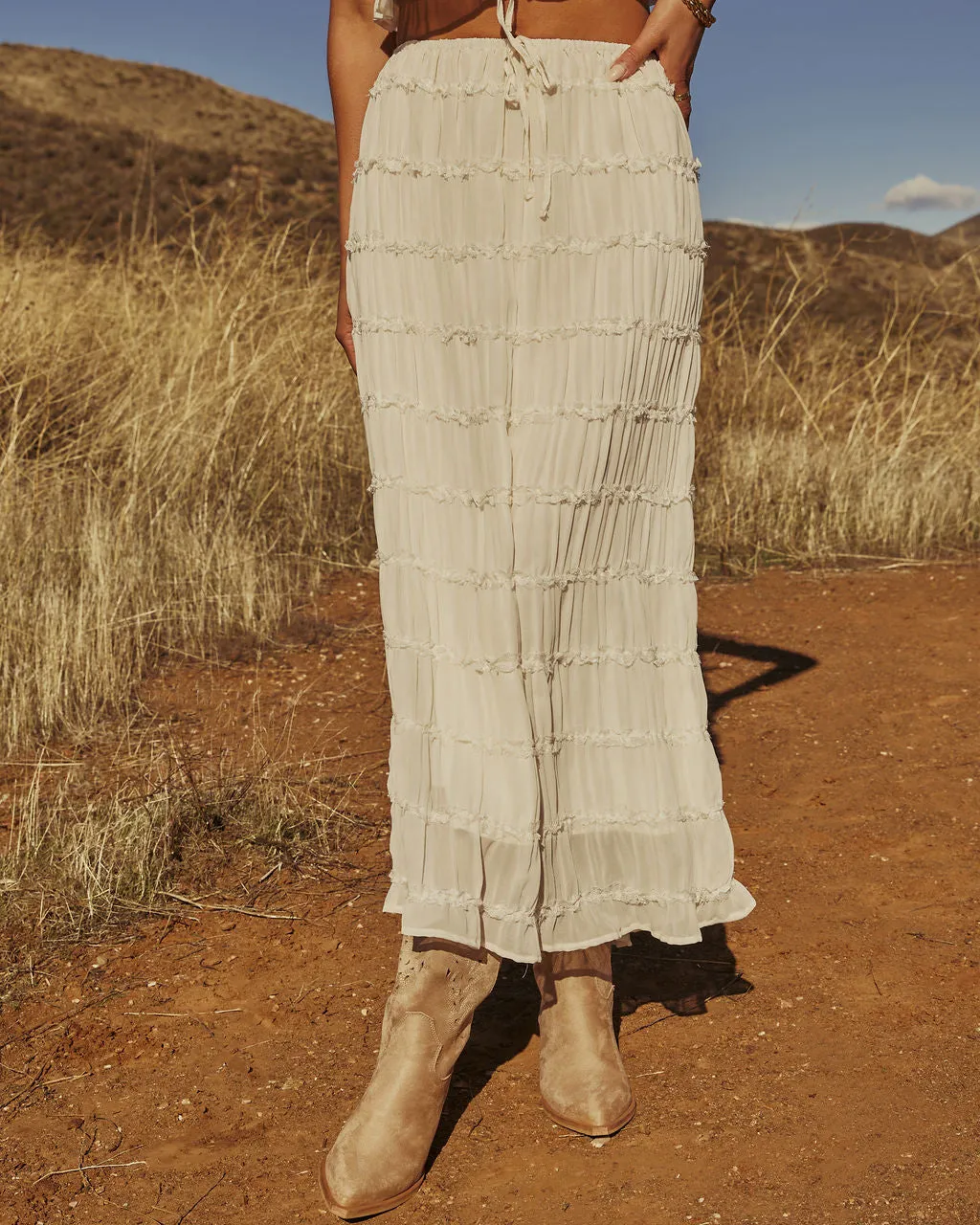 Celestial Haven Chiffon Maxi Skirt sold by Vici