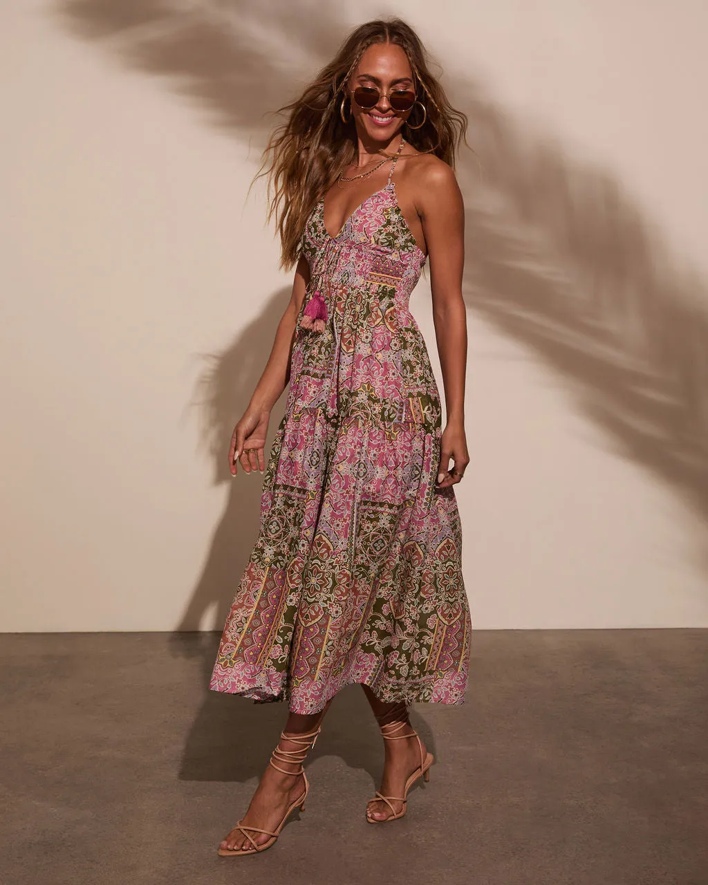 Giada Abstract Tassel Tie Midi Dress sold by Vici product image thumbnail 3