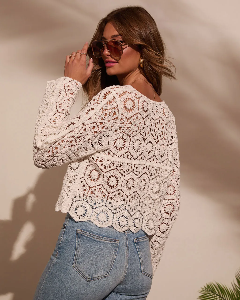 Coastal Dreams Open Knit Crochet Top sold by Vici product image thumbnail 4