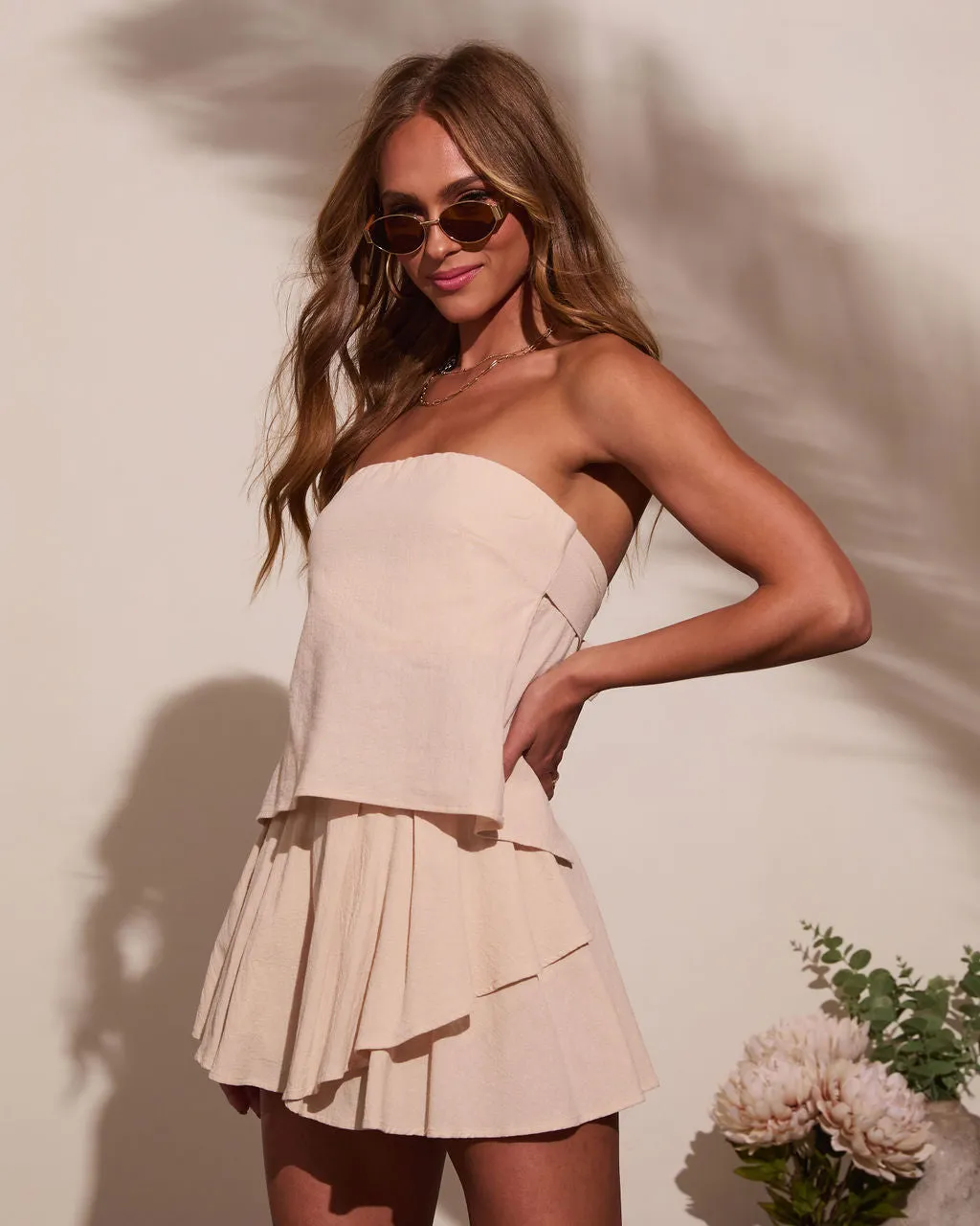 Pennie Strapless Back Tie Top sold by Vici product image thumbnail 3