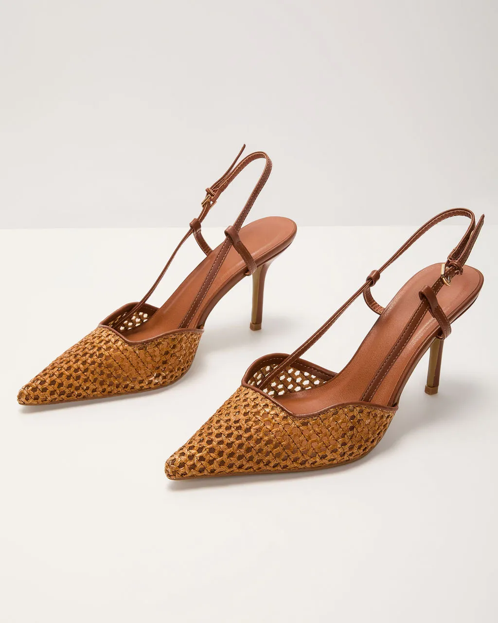 Sunny Sole Woven Raffia Slingback Heels sold by Vici product image thumbnail 2