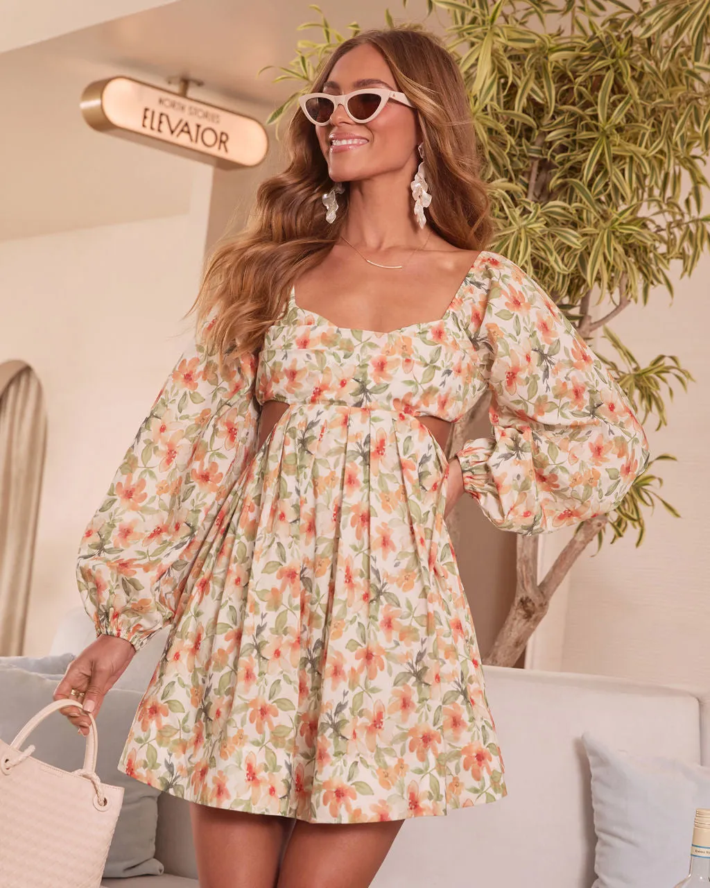 Dannie Floral Cut Out Mini Dress sold by Vici product image thumbnail 5