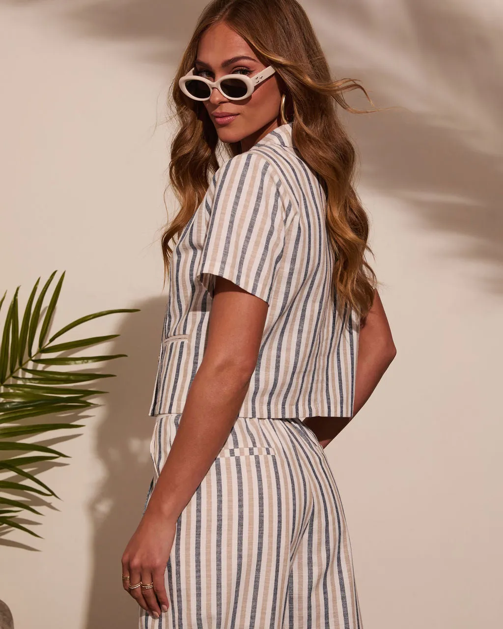 Sarena Striped Linen Blazer sold by Vici product image thumbnail 4