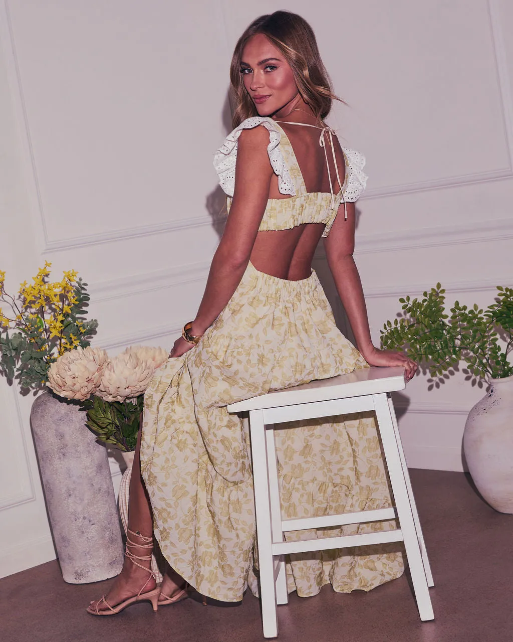 Blooming Bliss Tiered Maxi Dress sold by Vici product image thumbnail 4