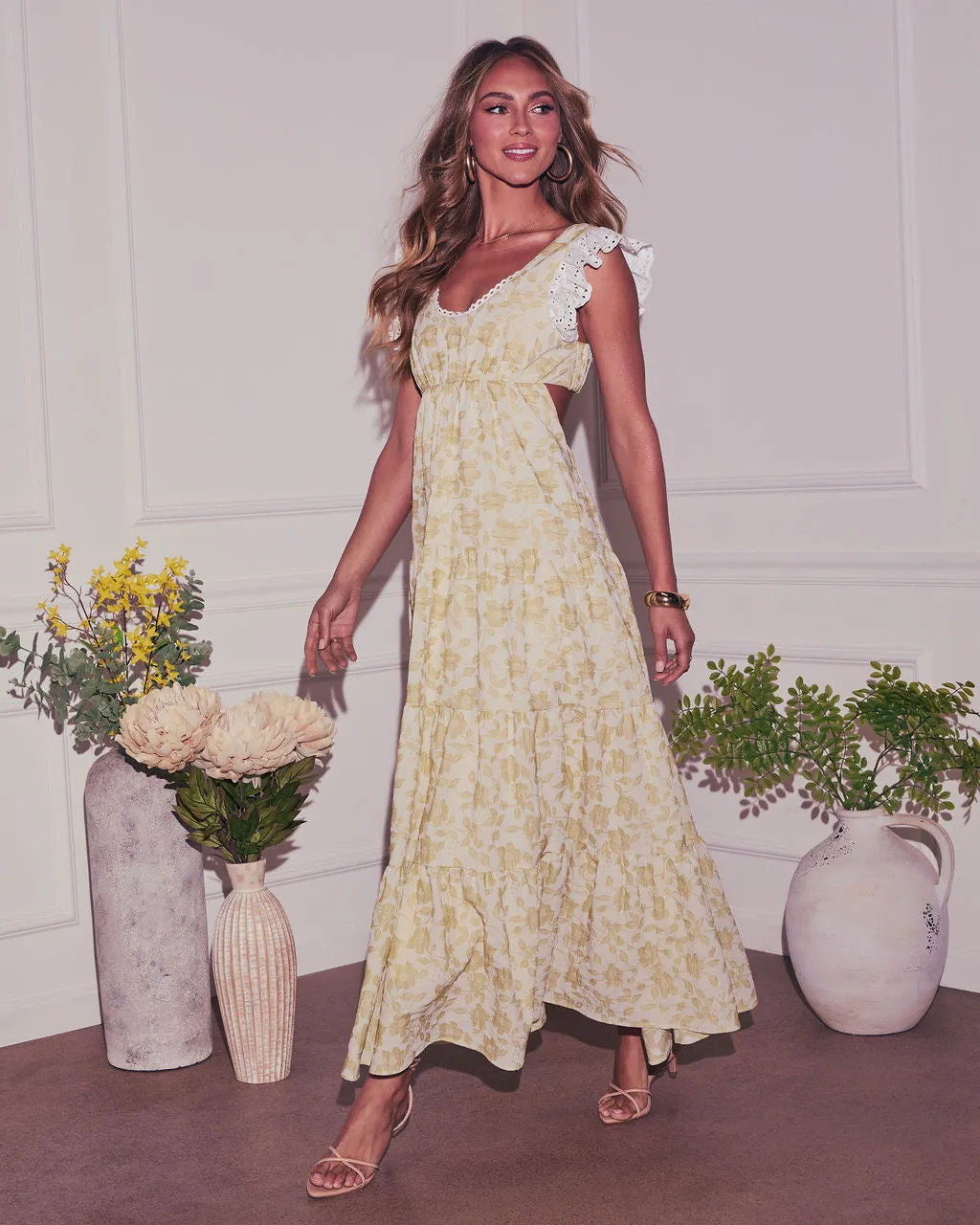 Blooming Bliss Tiered Maxi Dress sold by Vici product image thumbnail 3