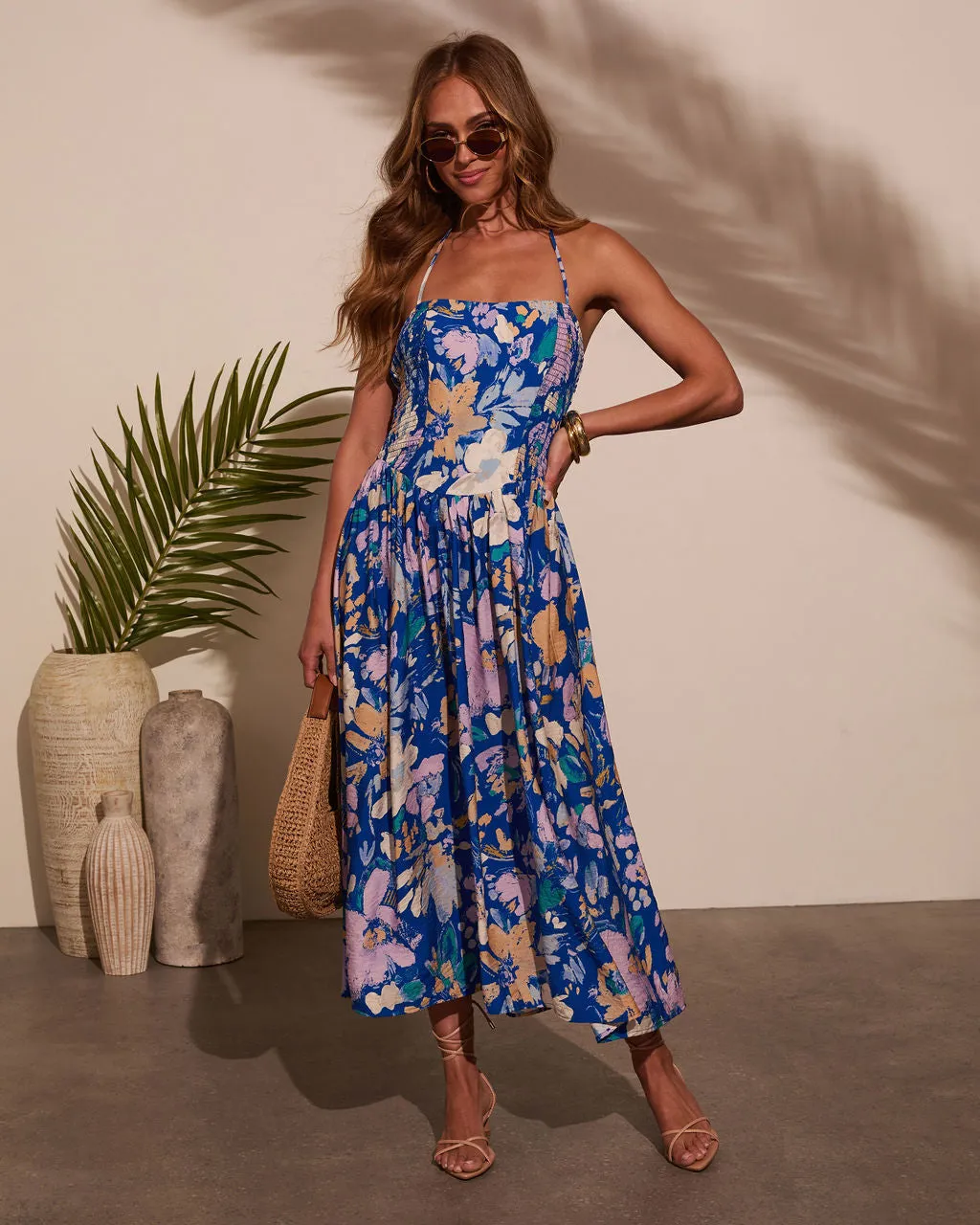 Delfina Floral Midi Dress sold by Vici