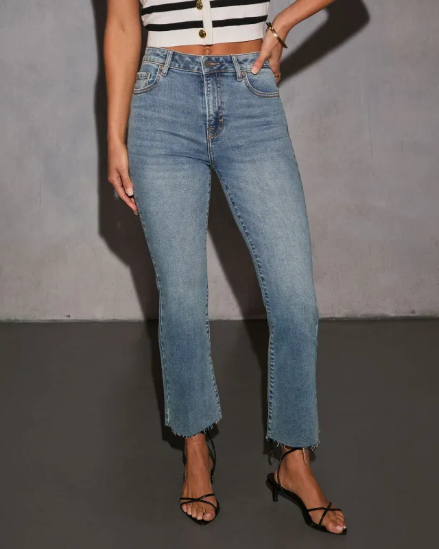 Easy Lane Super Stretch Cropped Flare Jeans sold by Vici