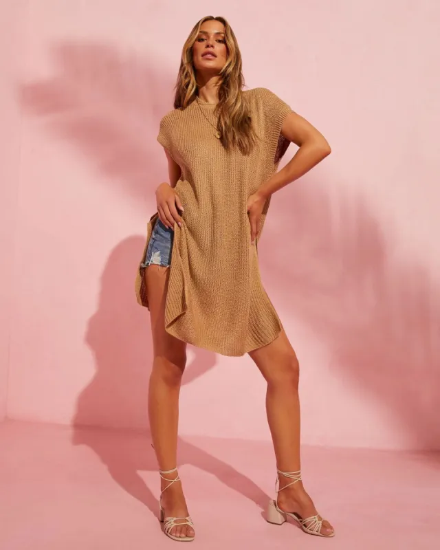 Tiani Lightweight Side Slit Tunic Sweater sold by Vici