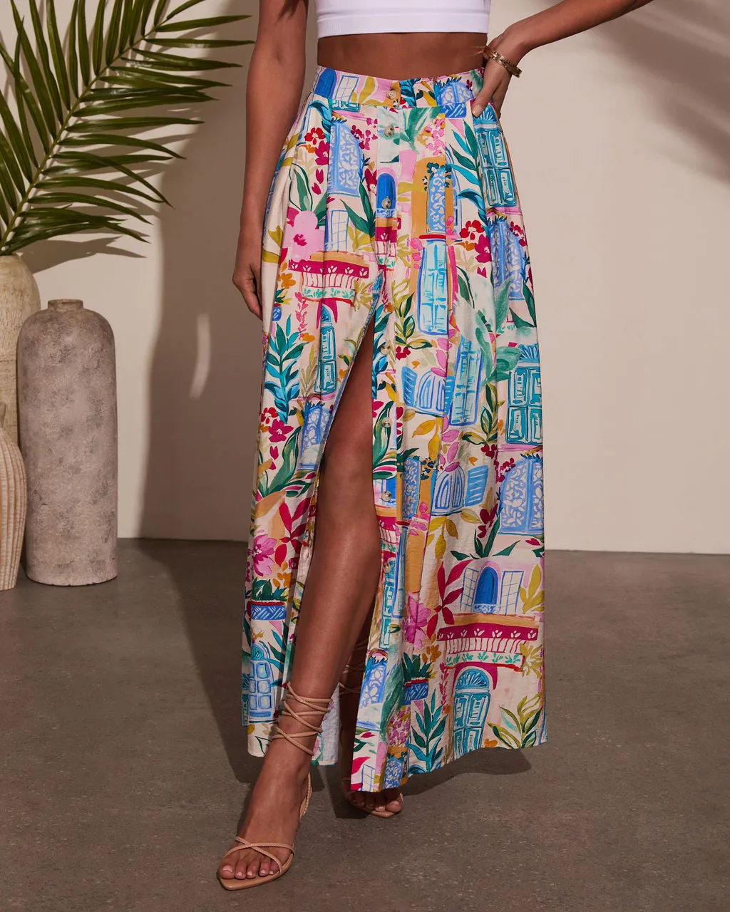 Travel Dreams Flowy Maxi Skirt sold by Vici product image thumbnail 2