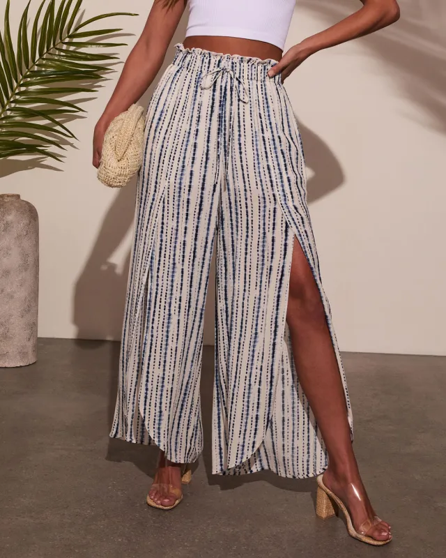Jessey Abstract Side Slit Pants sold by Vici