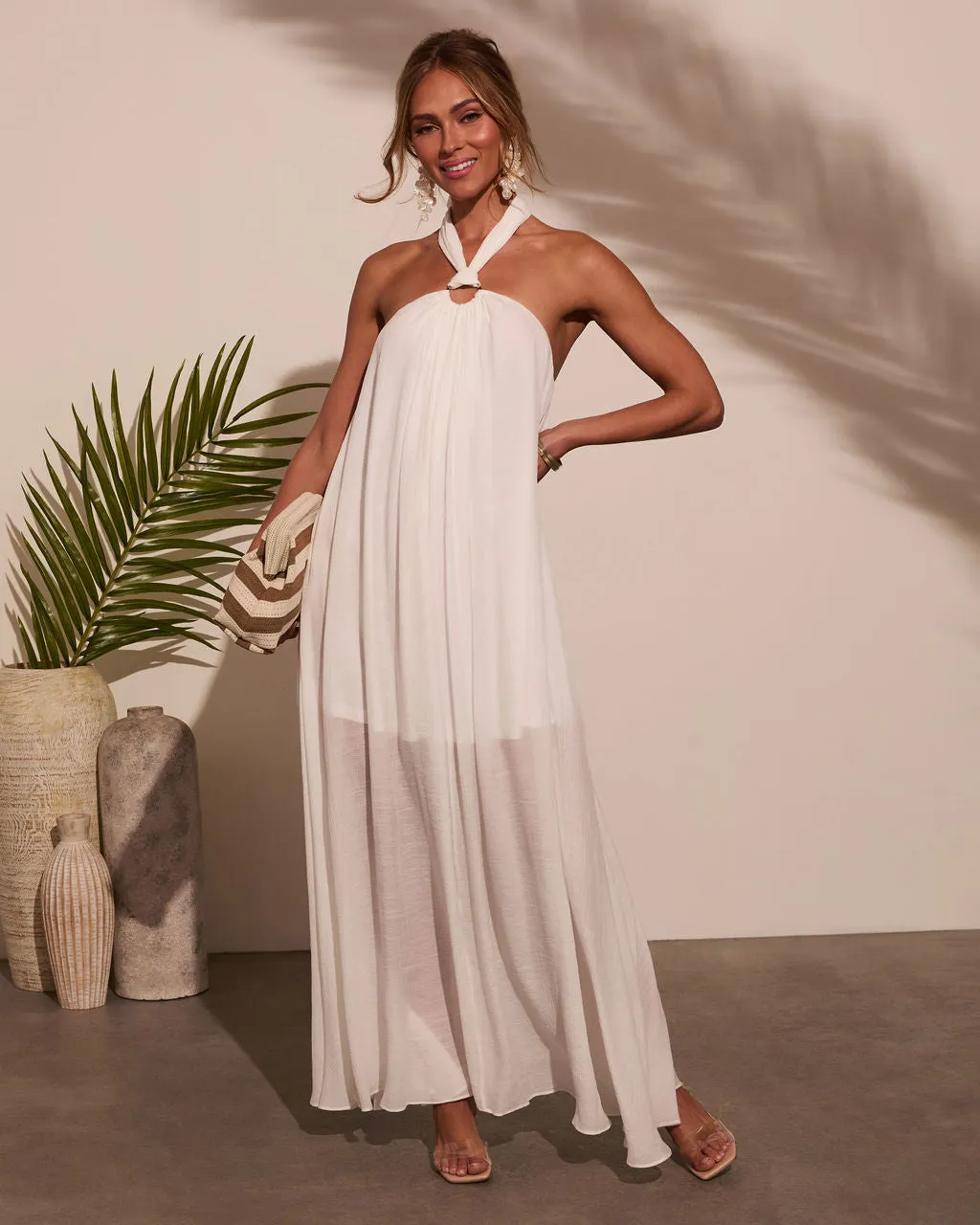 Sun Chaser Halter Maxi Dress sold by Vici