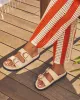 Kaylah Woven Buckle Sandals sold by Vici