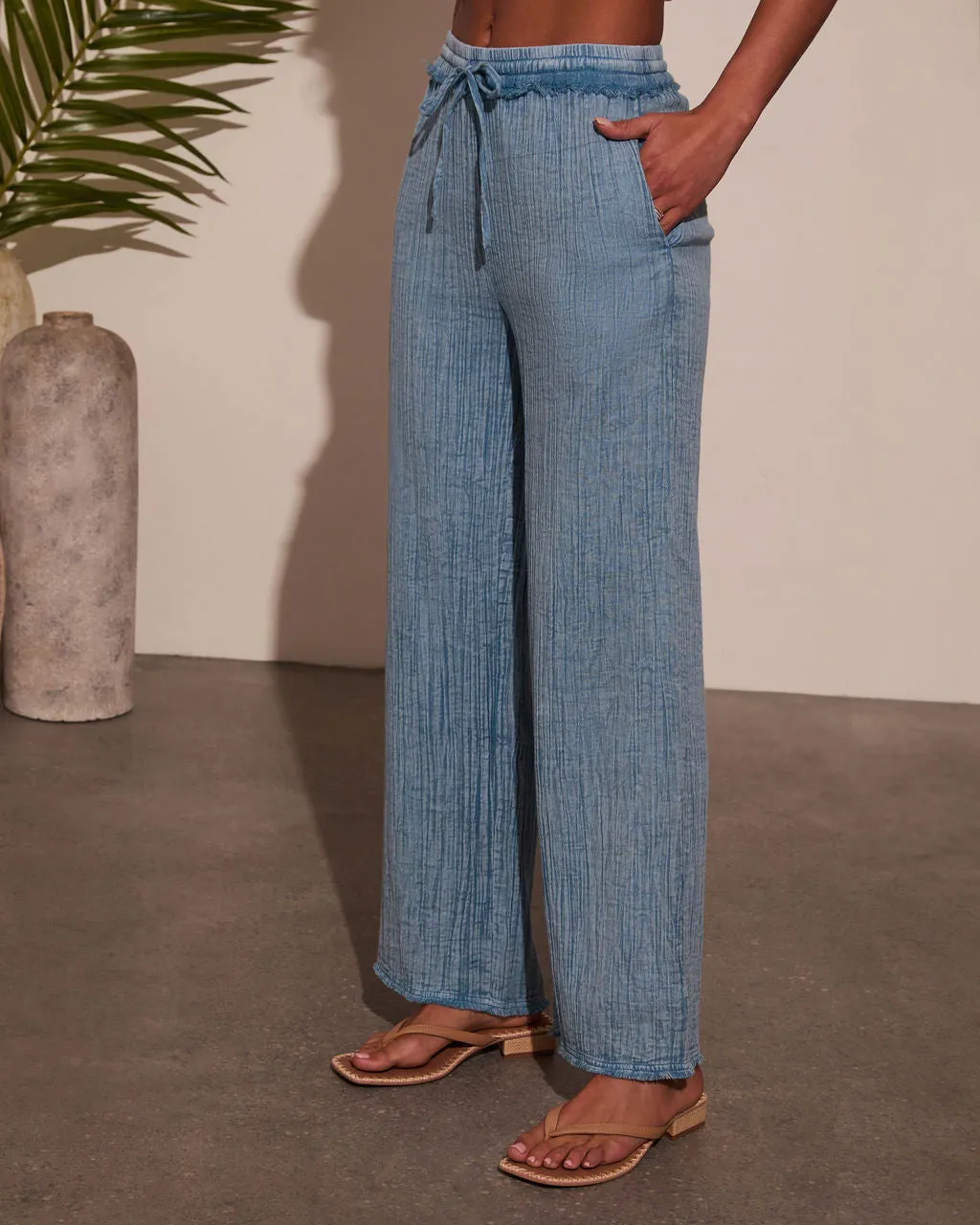 Francie Pleated Chambray Pants sold by Vici product image thumbnail 3
